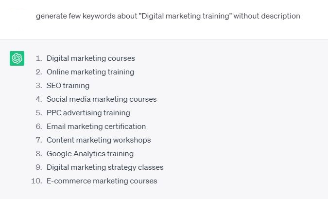 ChatGPT for Keyword Research